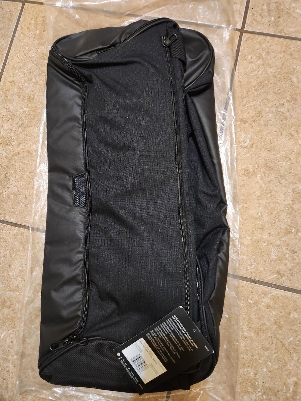 Black Travel Duffel Bag - Zip Closure